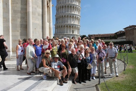 Mary Gotts' group in Pisa.
